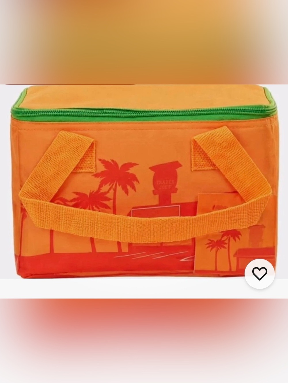 Trader Joe’s Mini Orange Insulated Tote with Green Zipper